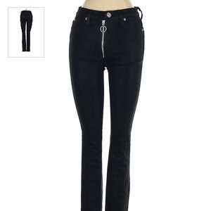 Hudson coated black jeans with zipper accent
